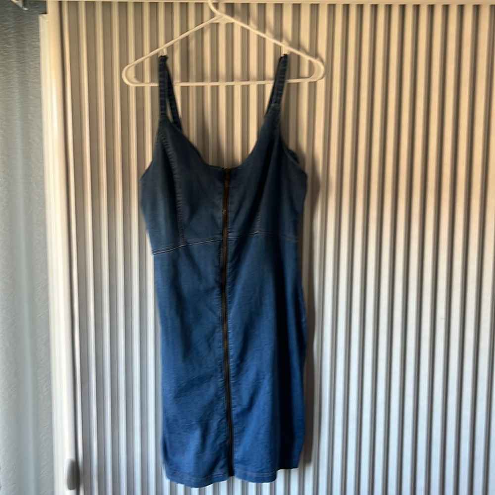 Jean zip up dress